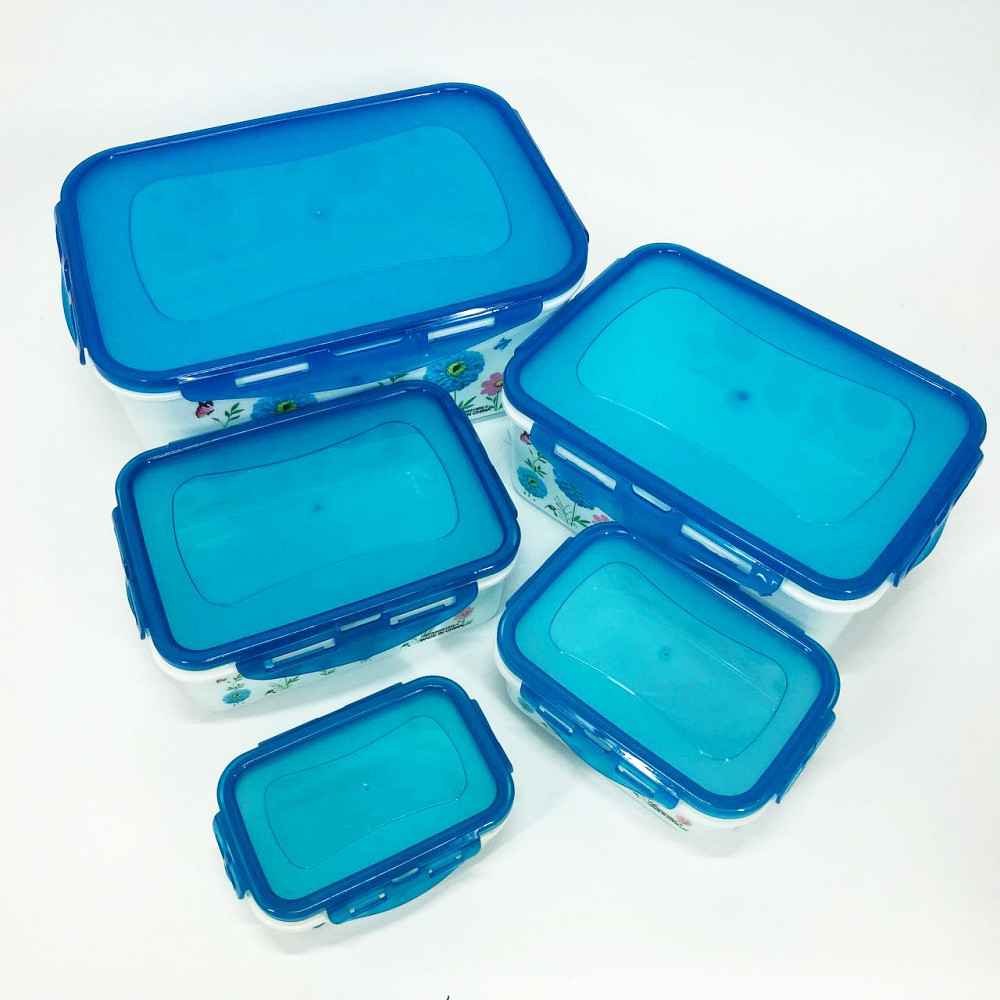 Набор контейнеров UNIQUE UN-1514 5шт. Цвет: голубой ZO-53 Львов - изображение 7