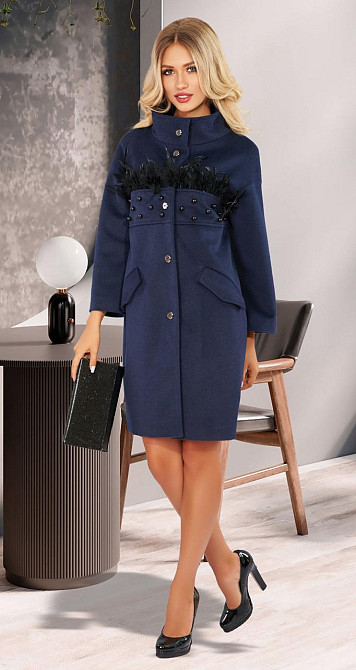 Пальто свободного кроя с декором (44) Киев - изображение 5