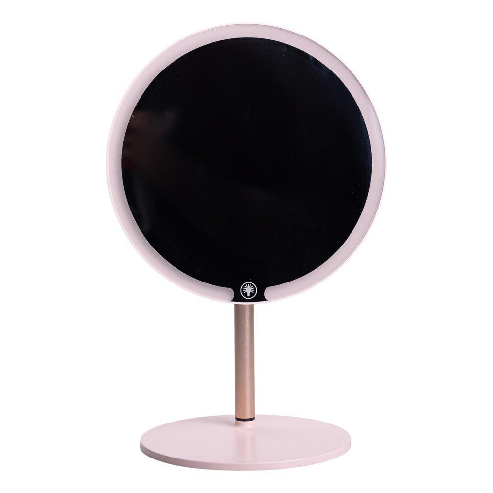 Дзеркало косметичне з підсвічуванням кругле настільне Ø21 см для макіяжу Рожеве HP-10-7AP Київ - фото 1
