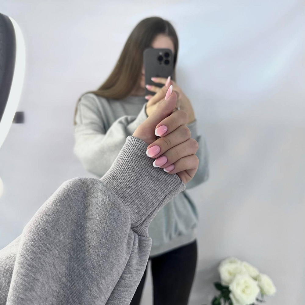 Женский теплый базовый оверсайз свитшот трехнитка на флисе + рибана Одесса - изображение 2