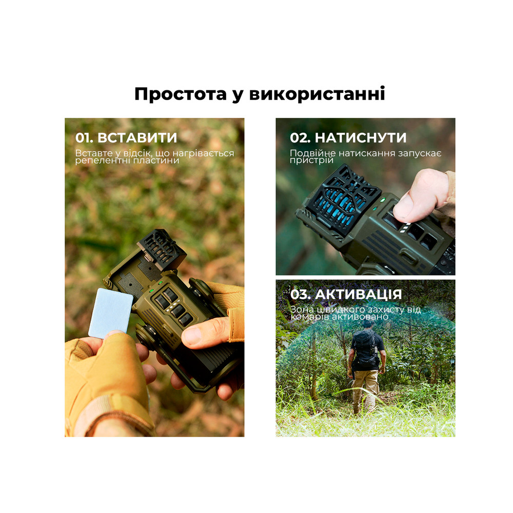 Фумігатор-ліхтар-powerbank кемпінговий Flextail Evo Repel, зелений Київ - фото 8