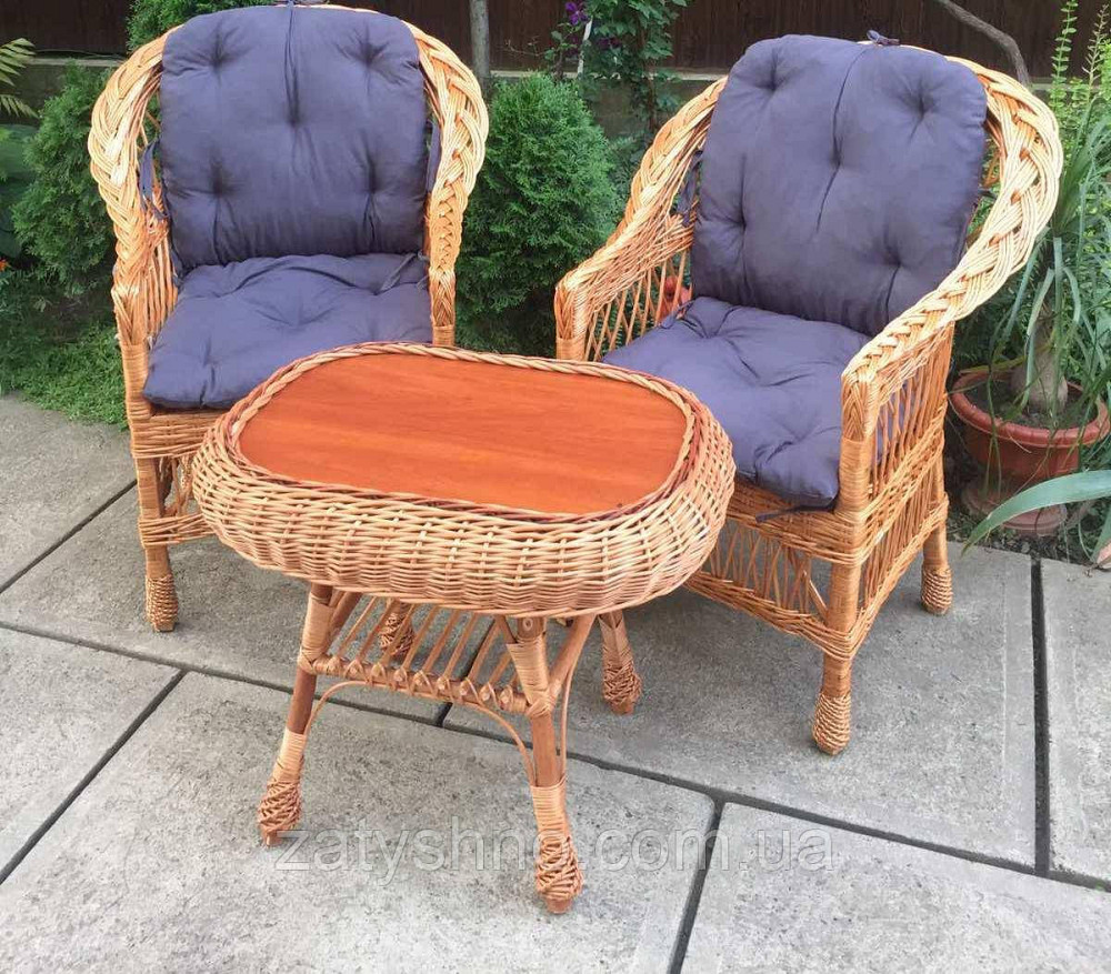 Мебель плетеная из лозы с 2 креслами |  Мебель из лозы с журнальным столом |мебель плетеная Киев - изображение 4