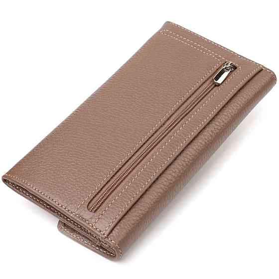 Практичное женское портмоне из натуральной кожи флотар Бежевое (CANPELLINI) Киев