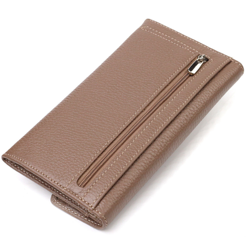 Практичное женское портмоне из натуральной кожи флотар Бежевое (CANPELLINI) Киев - изображение 6