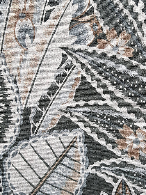 Шпалери вініл на флізеліні AS creation Metropolitan stories By Time 0,53х10 джунглі листя чорні сірі Київ - фото 2