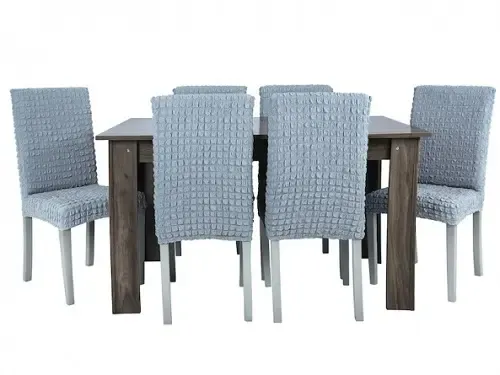 Комплект чехлов на стулья без оборки 6 штук (серый) Коломыя