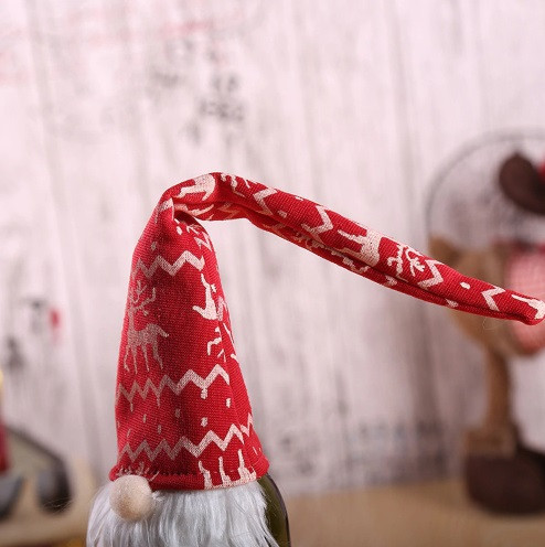 Новорічний чохол на пляшку Гном 37 на 9 см різнобарвний Київ - фото 3