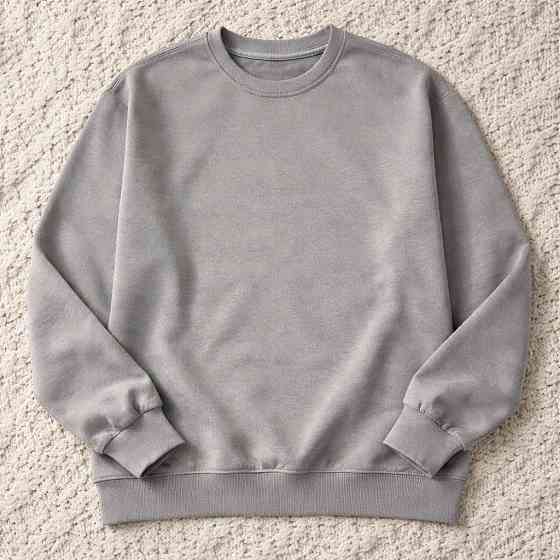 Свитшот женский A-N 30070-1 базовый оверсайз однотонный, бежевый, one size Киев