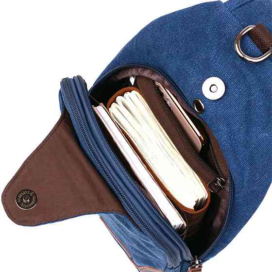 Текстильна чоловіча сумка через плече Vintage 20387 Синій Київ