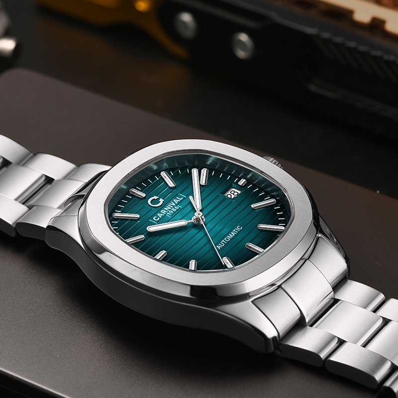 Годинник чоловічий механічний водостійкий Carnival Chronos Сріблястий Вінниця - фото 9