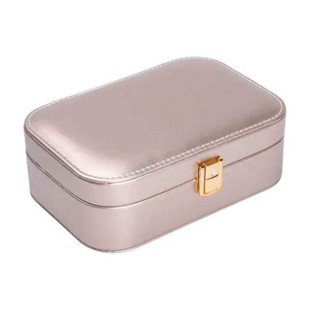 Скринька для прикрас з еко шкіри 20×14×7 см із дзеркалом органайзер для ювелірних виробів HP-5-32GOLD Коломия - фото 2