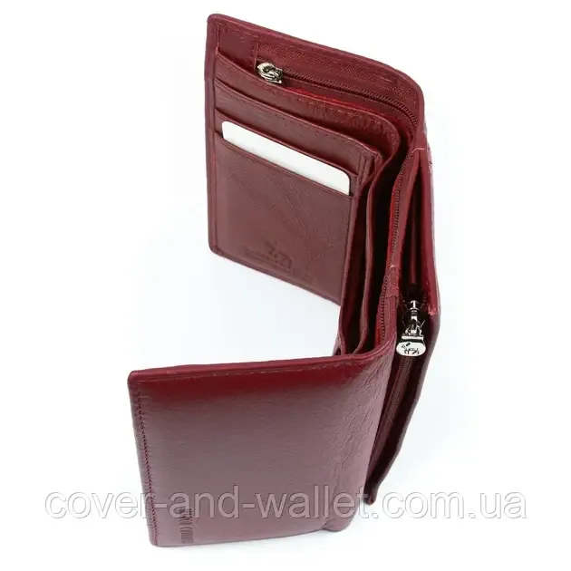 Бордовий жіночий гаманець середнього розміру на магнітах Marco Coverna MC 1418 Київ - фото 8