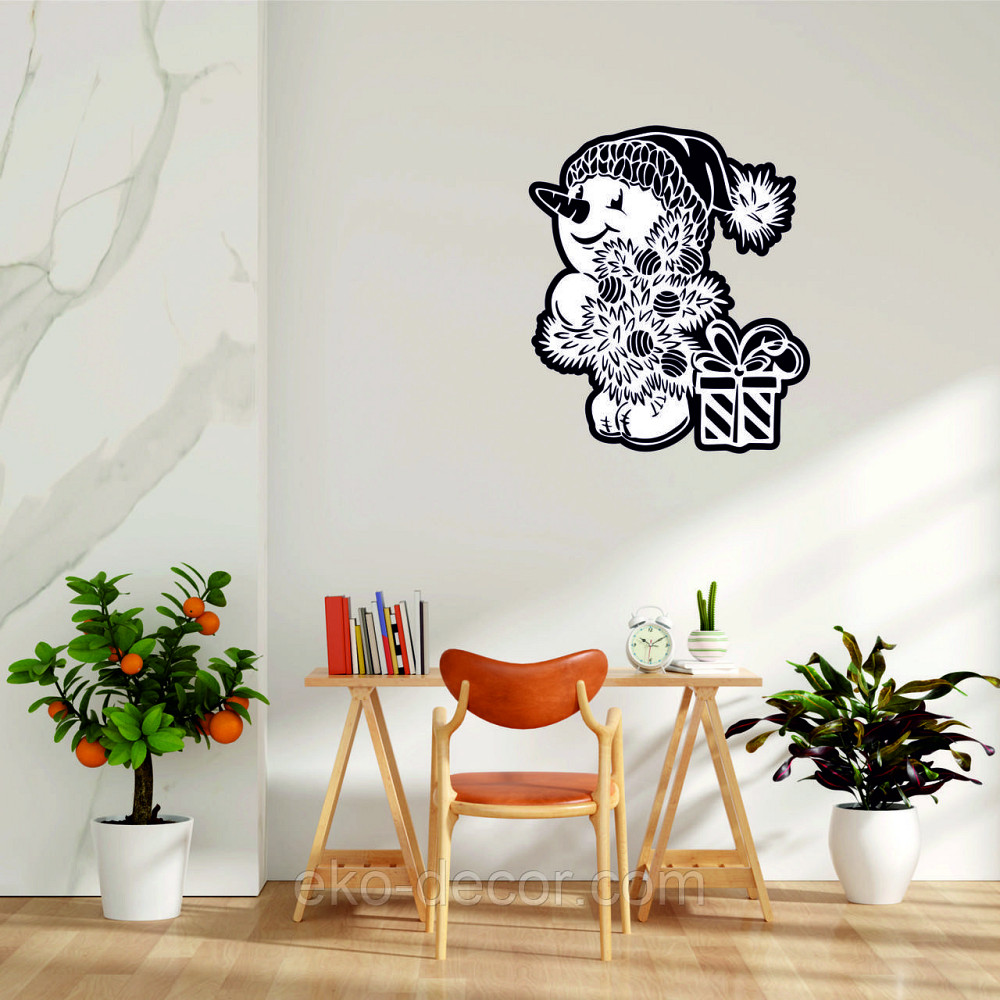 Декоративне настінне Панно «Сніговик», Декор на стіну 70*59 см Київ - фото 5