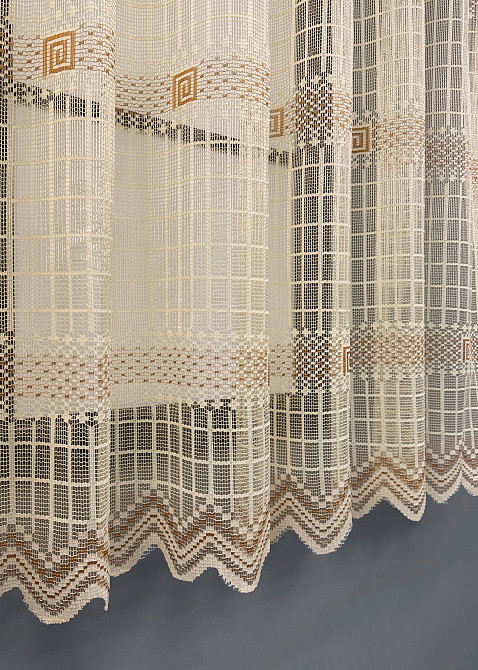 Тюль сетка VR-Textil Juli № 1872т Арка на кухню цвет янтарный с карамельным 400х150 см (53-0172) Киев - изображение 6