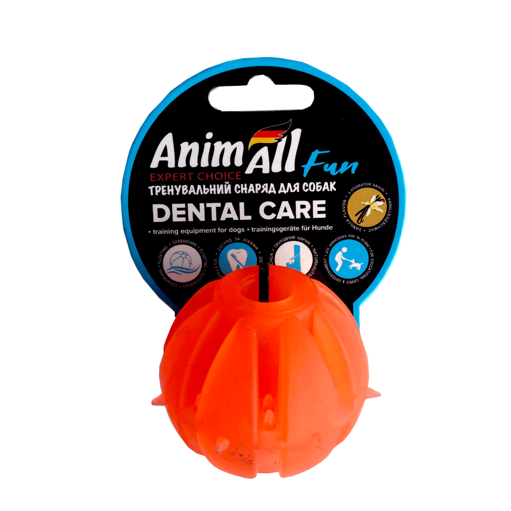 Игрушка AnimAll Fun мяч Вкусняшка для собак, 5 см, оранжевый Киев - изображение 1