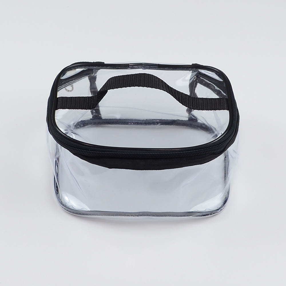 Прозрачная прямоугольная силиконовая косметичка М р006-black (черная) Сумы - изображение 3