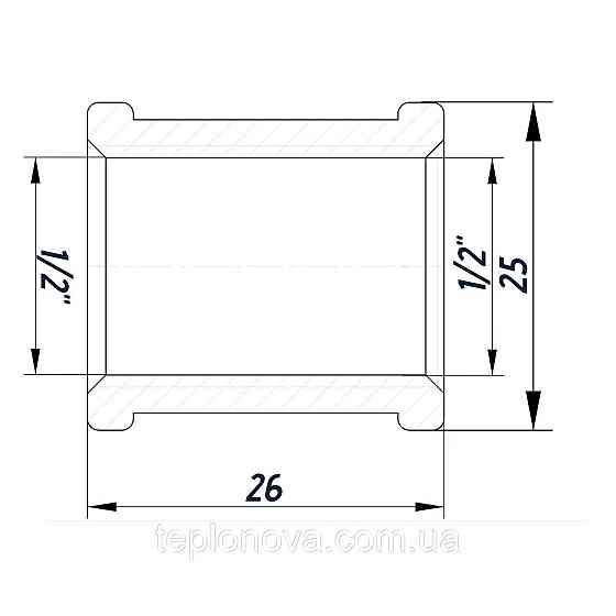 Муфта 1/2″ВВ нержавеющая SM331S OPTIMUM Черновцы