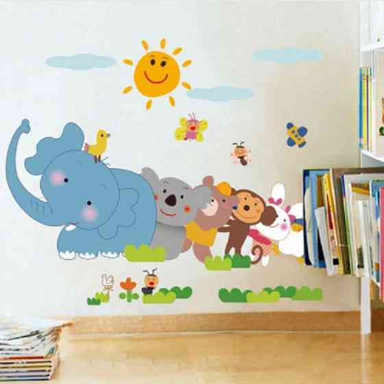 Дитяча наклейка на стіну Звірята 44 на 25 см різнобарвний Київ