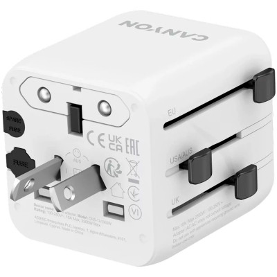 Перехідник Canyon Travel Adapter OnTour One EU/UK/US/AUS White (CNS-TA1005W) Вінниця - фото 4