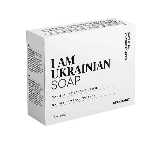Тверде мило з ароматом ванілі, амбри та троянди DeLaMark I am Ukrainian 110 г Вінниця