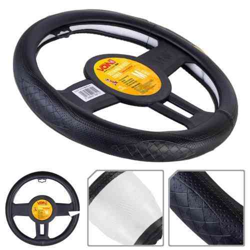 Чохол на кермо VLOD-L2170 BK M чорний шкіряний, один шов, без отворів Харків