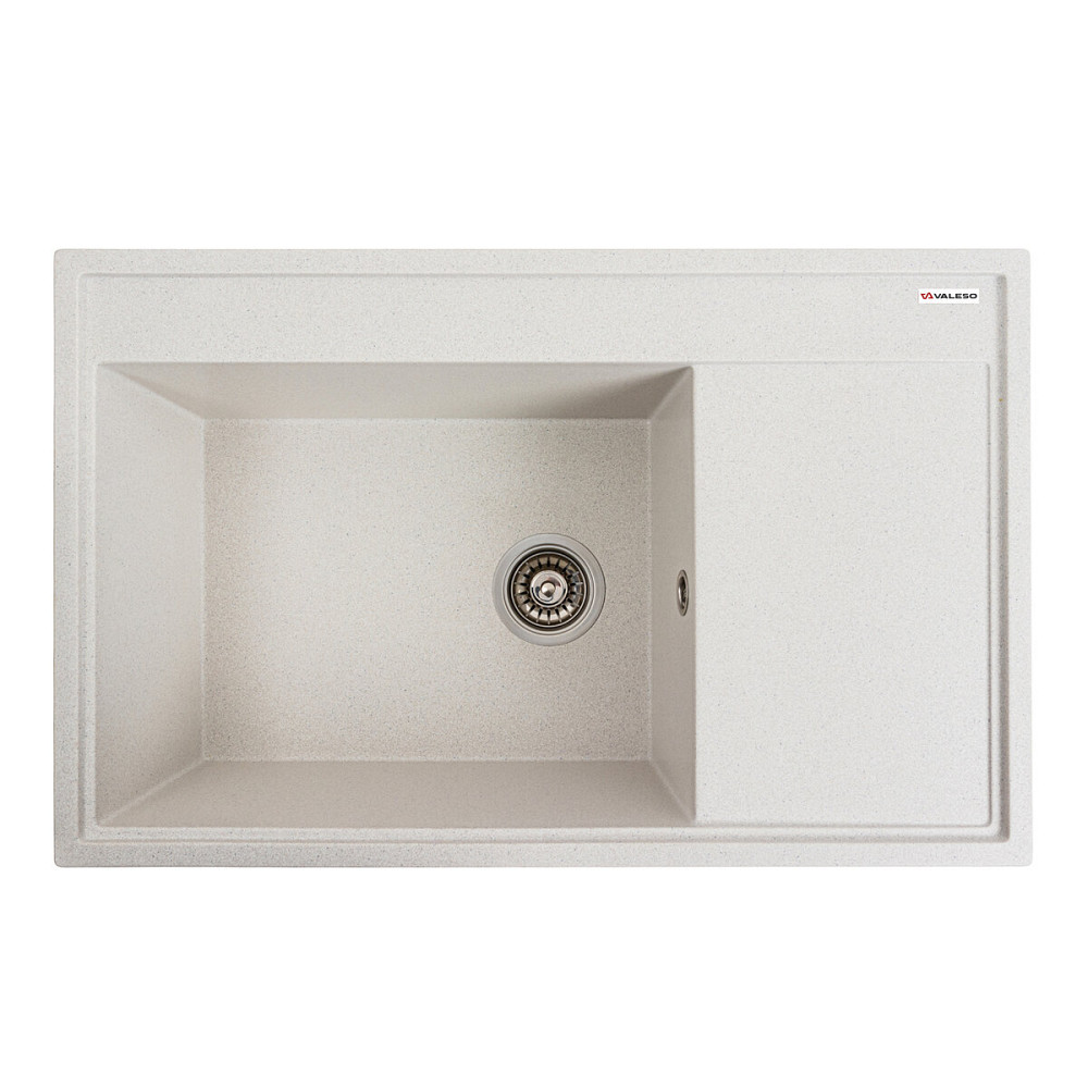 Гранітна мийка для кухні VALESO AZURIT 7950 матова Біла в крапку Коломыя - изображение 1
