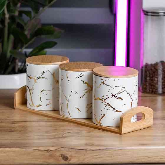 Yiwu Банки для сипучих продуктів, набір із 3 шт по 650 мл Киев