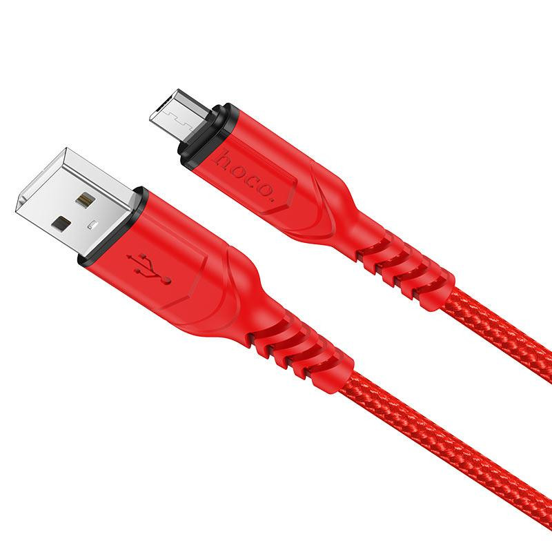 Кабель HOCO X59 USB to Micro 2.4A, 1m, nylon, TPE connectors, Red Киев - изображение 1