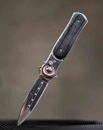 Ніж Викидний Кишеньковий з дерев'яною ручкою ВТ6883 Одеса