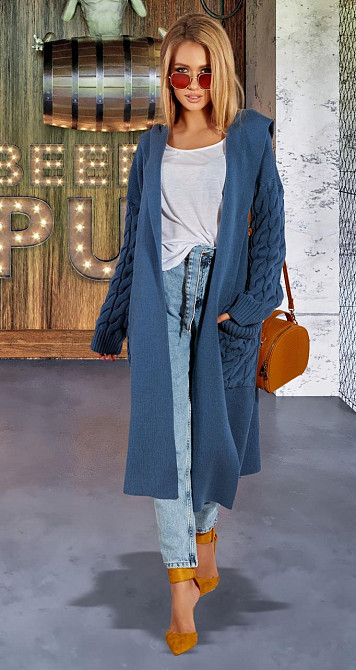 Теплий кардиган з капюшоном (48-52) Київ - фото 4