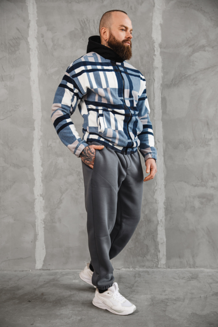 Сорочка чоловіча полар з капюшоном Синий M Харків - фото 1