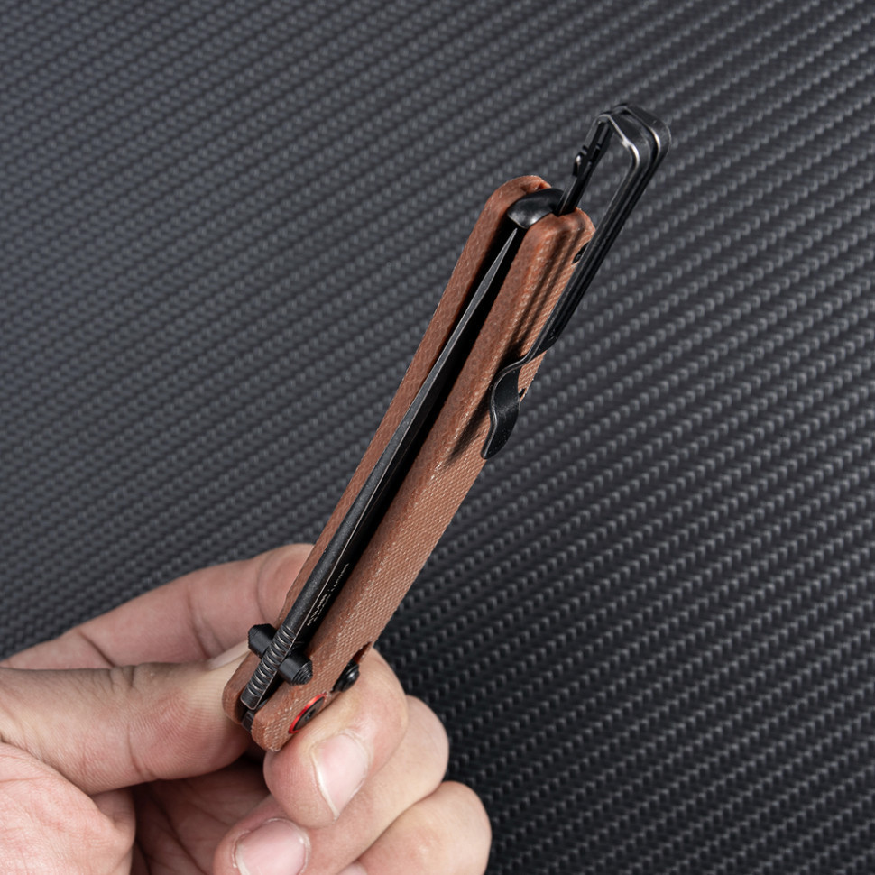 Нож складной SRM Asika 411L-MN, коричневый Ровно - изображение 8