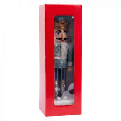 Новогодняя фигурка Novogod`ko Щелкунчик 20 см Дерево Голубой (974682) Винница