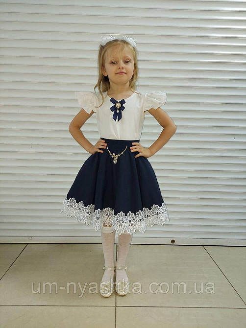 Комплект шкільної форми блузка короткий рукав і спідничка з мереживом 116-140 Кривий Ріг - фото 6
