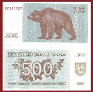 Литва/Lithuania 500 Talonas 1992 Pick 44 аUNC Полтава - изображение 1