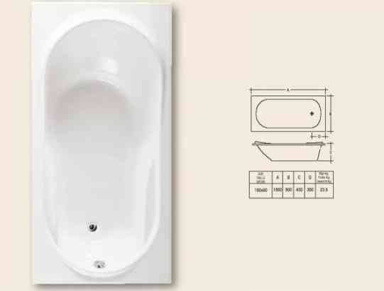 Прямокутна акрилова ванна Rak Ceramics Star (430x1800x900 мм) Біла Київ