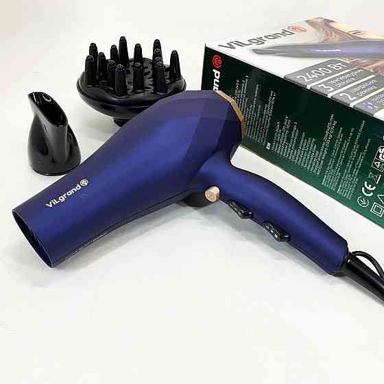 Фен для легкої укладки волосся VILGRAND VHD 2424TI 2400 Вт, Функціональний професійний фен YZ-28 Івано-Франківськ