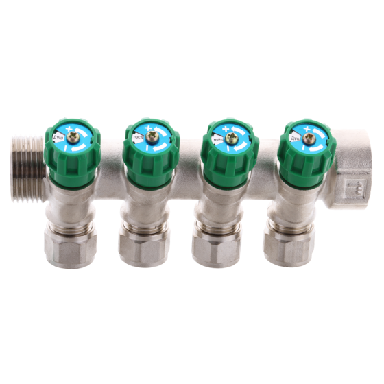 Колектор вентильний з фитингом Koer KR.1124-4 1"x4 ways (KR2834) Київ