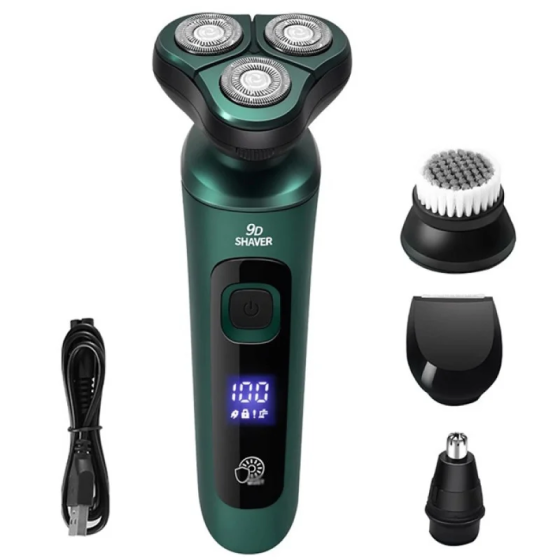 Електробритва 4в1 Shaver 9D: водонепроникний акумуляторний чоловічий набір для гоління та тример з ЖК-дисплеєм Одеса