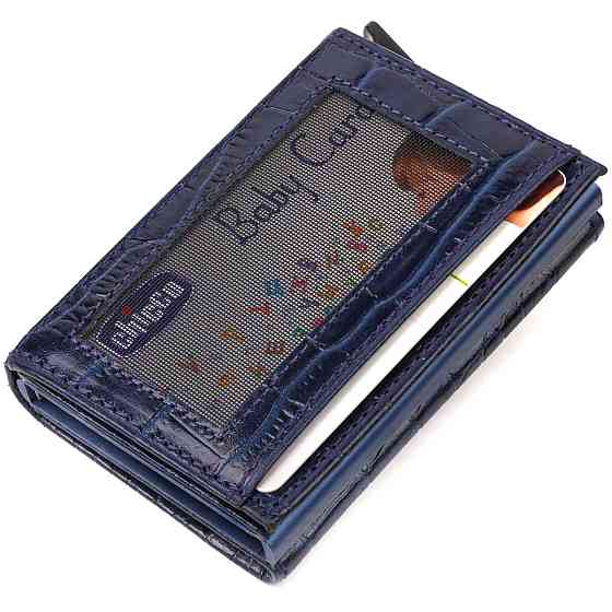 Картхолдер для чоловіків у три складання з автоматичним механізмом з натуральної шкіри з тисненням під крокодила CANPELLINI 21935 Київ