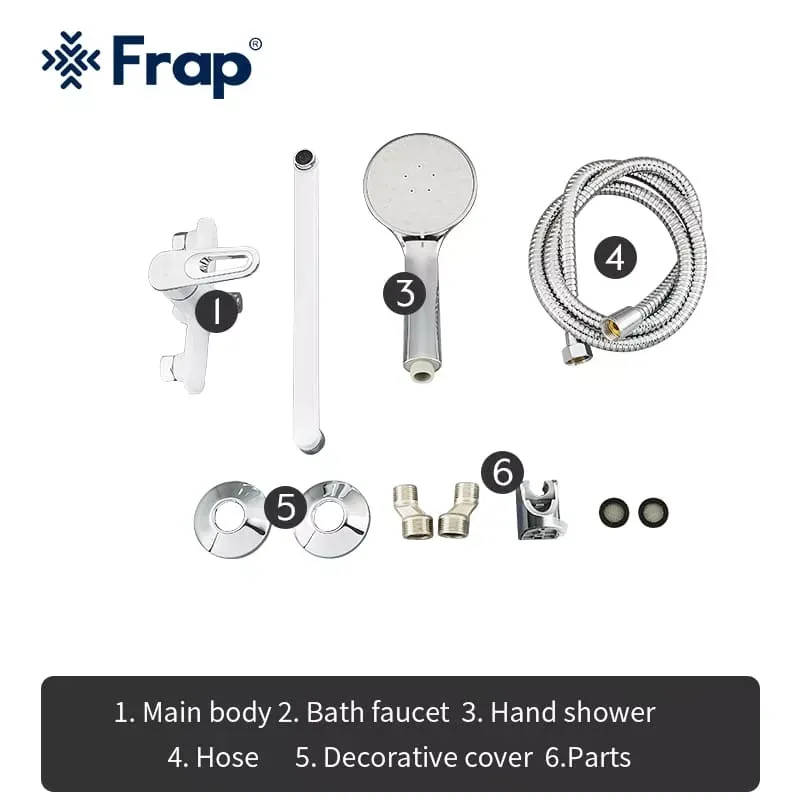 Смеситель для ванны Frap F2249 с душевым гарнитуром, белый/хром Киев - изображение 6