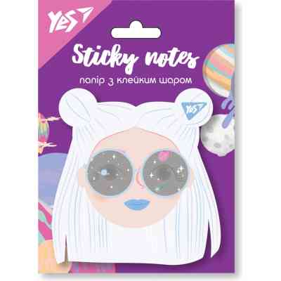 Бумага для заметок Yes с клейким слоем фигурная Cosmic Girl, 40 листов (170295) Винница