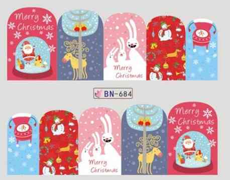 Новогодние наклейки на ногти BN-684 Киев