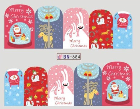 Новогодние наклейки на ногти BN-684 Киев - изображение 1