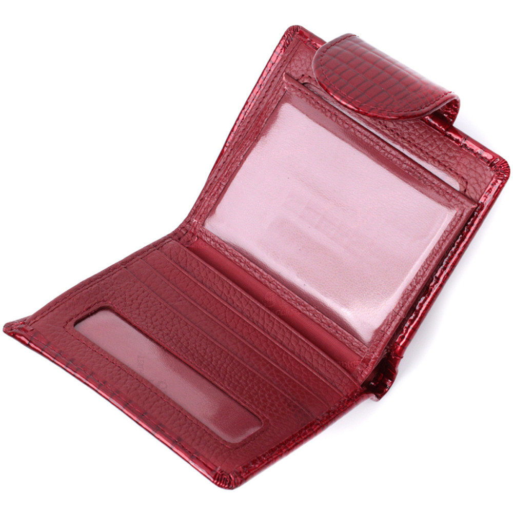Лакований гаманець для жінок середнього розміру ST Leather 22685 Червоний Київ - фото 8