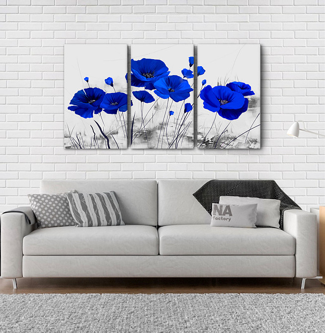 Модульна картина Сині Маки Аrt-139_3А Київ - фото 2