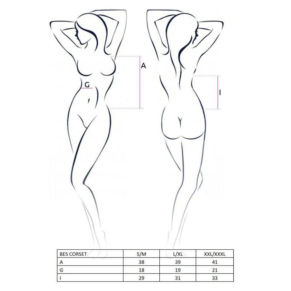 Корсет під латекс з пажами Passion Exclusive BES CORSET XXL/XXXL, black, стрінги, шнурівка Sex Aura Київ - фото 3