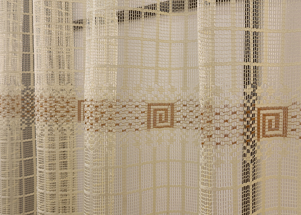 Тюль сетка VR-Textil Juli № 1872т Арка на кухню цвет янтарный с карамельным 500х150 см (53-0173) Киев - изображение 4