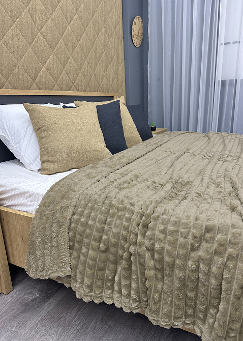 Плед-покривало Кубик 200х220 см (+-10см) Тауп (87-230) Київ - фото 2