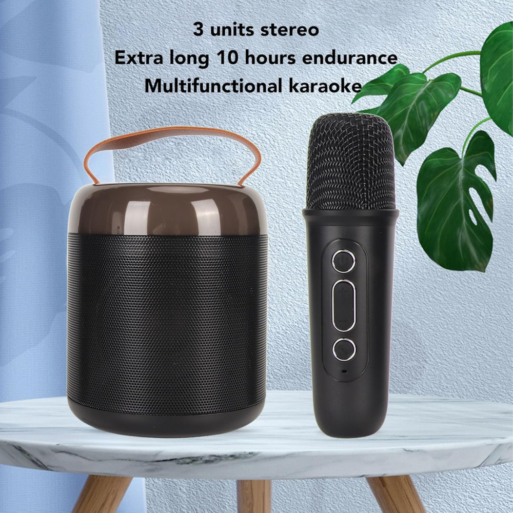 Караоке-машина Y2 Bluetooth 5.3 с 2 микрофонами, портативная колонка с RGB-подсветкой, аккумуляторная, чёрная Киев - изображение 6
